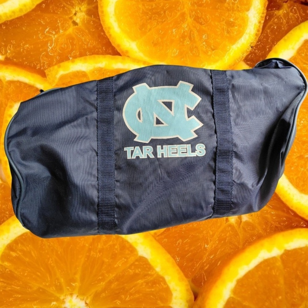 UNC Tar Heels Navy Blue Nylon Duffel Bag NCAA North Carolina Barrel Gym Bag 18in